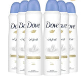 Pack of 6 North Point Dove Anti-Perspirant Deodorant 48h Spray, 150 ml each, with moisturizing cream and long-lasting odor protection in sleek white packaging.