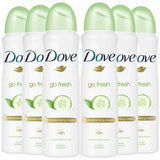 Get six cans of North Point Dove Anti-Perspirant Deodorant 48h Spray (150ml), featuring a refreshing scent and green cap. Enjoy long-lasting, 48-hour odor protection in every pack.