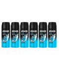 Six cans of North Point Axe Deodorant 150ml are arranged side by side against a white background. Each black can features a blue and white design along with "48H Fresh Protection" text.