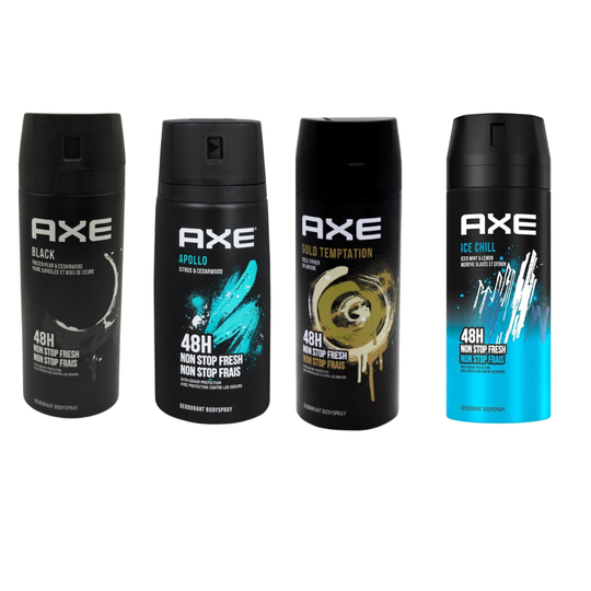 A 150ml can of North Point Axe Deodorant offers 48H non-stop fresh protection with a citrus and cedarwood scent. The black can features blue and white text and accents.