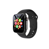 The North Point Bluetooth Smart Watch for Android iOS – Black features a sleek rectangular touchscreen with colorful app icons, a silicone band, and health monitoring functions. Brand: North Point.