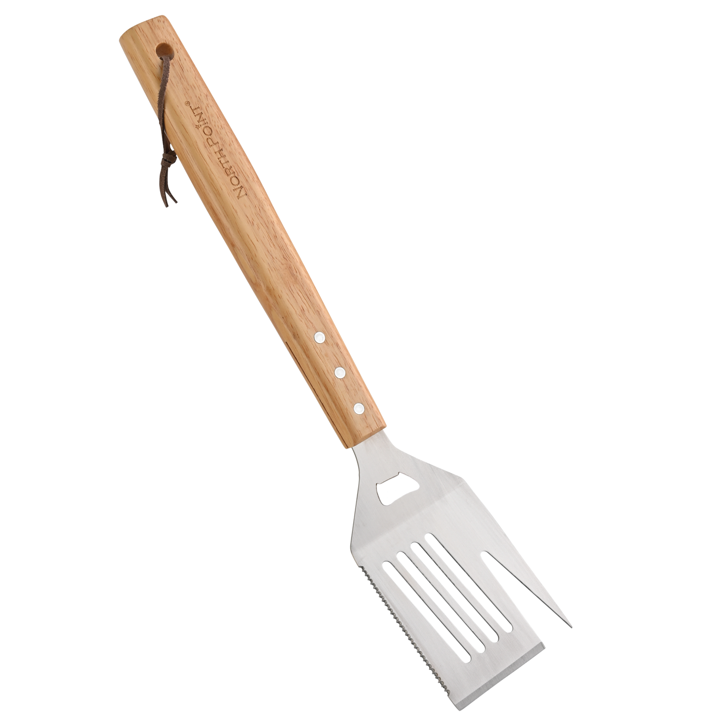 North Point® stainless steel 5-in-1 Spatula with wooden handle