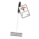 The Jim Beam Salt and Pepper Shaker is a long-handled grilling tool with two stainless steel containers for salt and pepper, attached at the bottom for convenient seasoning while grilling.