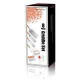 A rectangular box with North Point branding displays the North Point 8 Piece Griddle Set, featuring images of spatulas, tongs, a scraper, chopper, squeeze bottles.