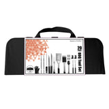 The North Point 20 Piece BBQ Tool Set and Carry Case includes stainless steel tongs, spatula, fork, skewers, basting brush, grill brush, and gloves—making it the perfect grilling companion from the trusted North Point brand.