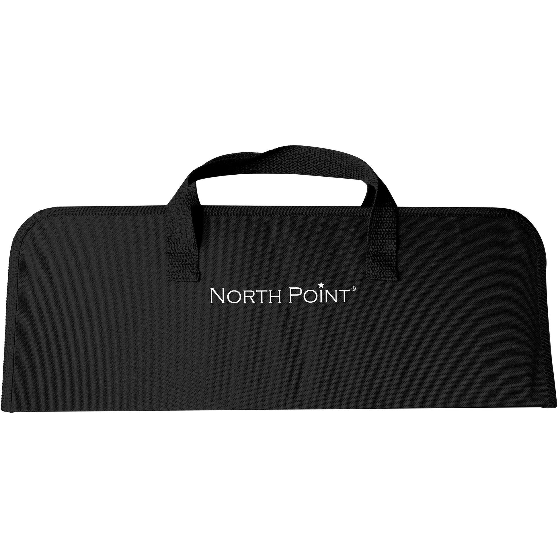 North Point® black carry bag for storage and portability with North Point logo printed on it.