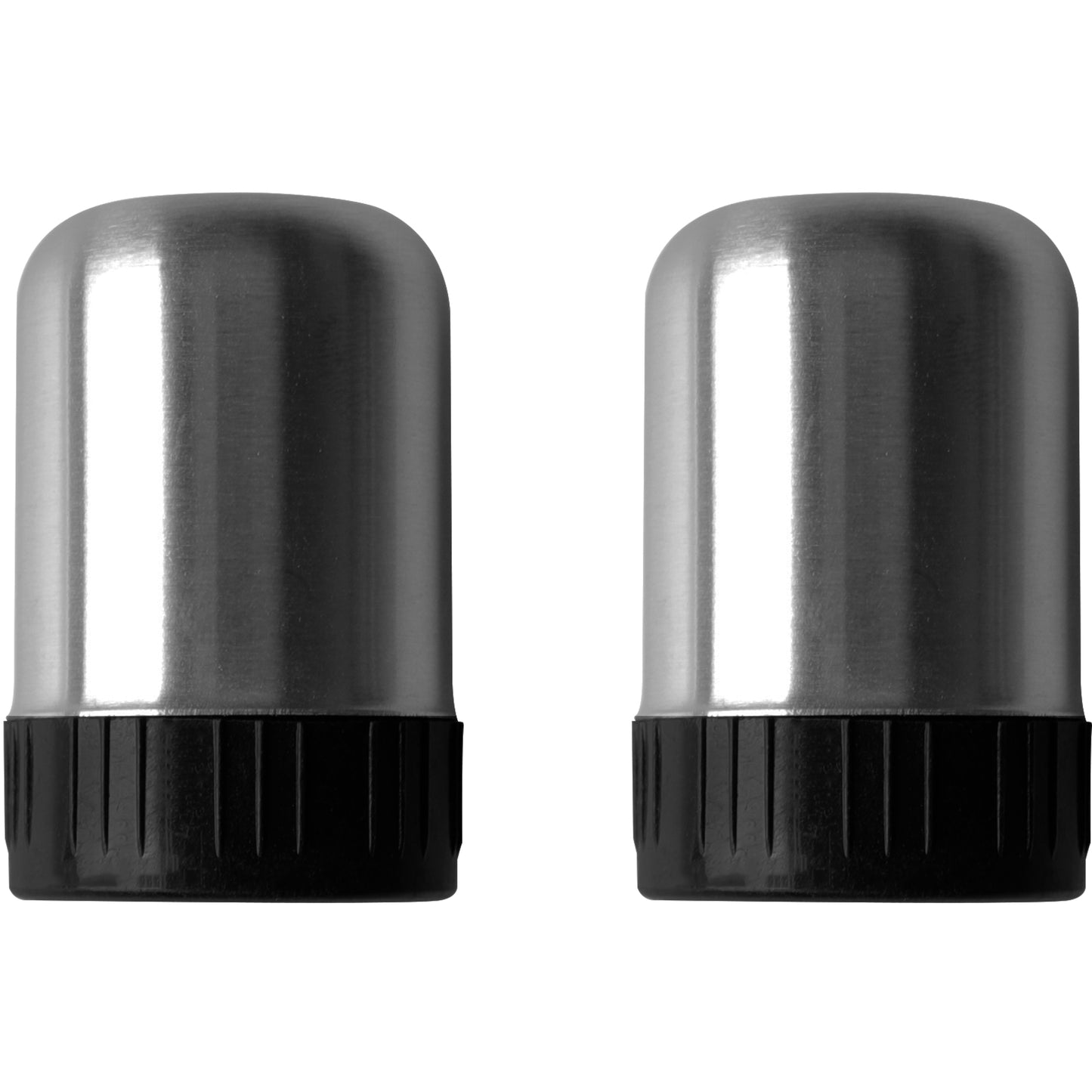 North Point® stainless steel 1 Pair of Salt & Pepper Shaker with black cap.