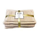 The Textilia Set of 6 Bath Towel Set – Beige is a luxurious, soft, quick-dry towel set from Textilia, neatly folded and tied with a gold ribbon, perfect for enhancing your bathroom experience.